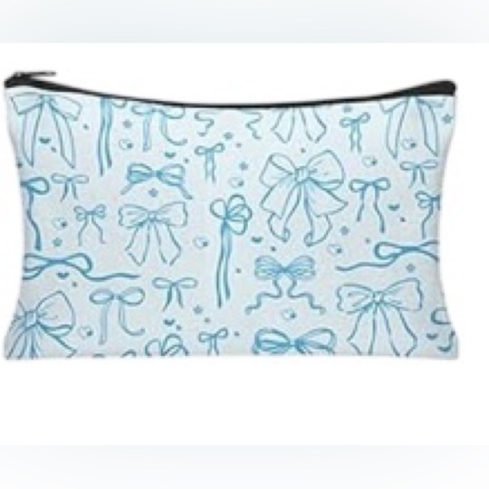 Blue Bow Makeup Bag